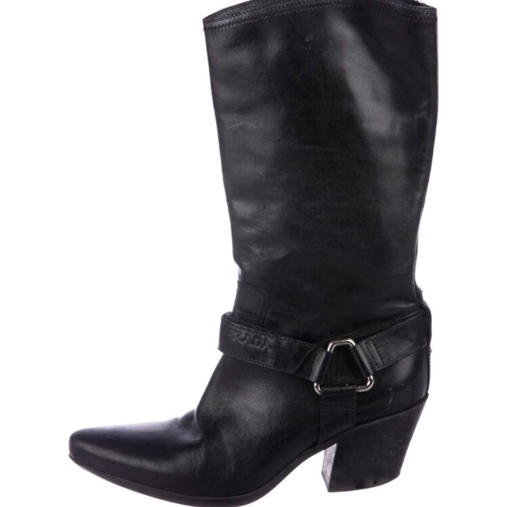 PRADA leather boos - mid calf 🔥6.5